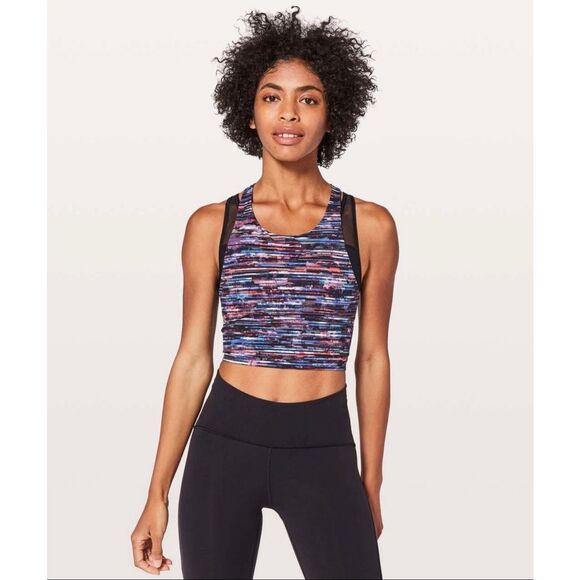 Lululemon Break Free Tank Nulux Hinshu Alpine White Multi Black size 4 new - Picture 10 of 11